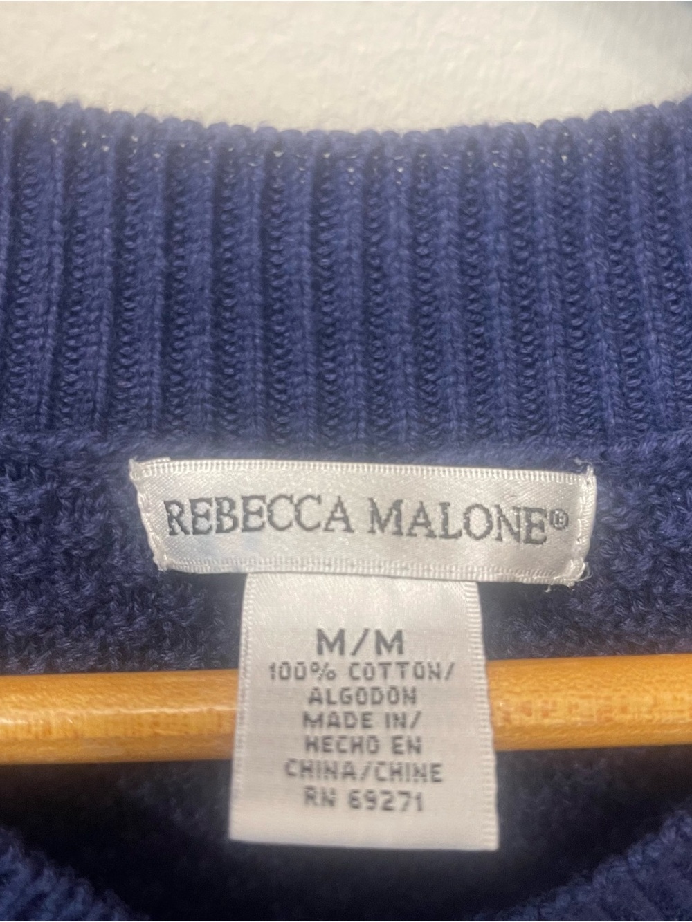 Rebecca Malone blue 100% cotton cardigan size medium - Picture 5 of 8
